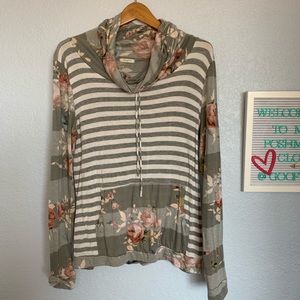 Long sleeve top with cowl neck